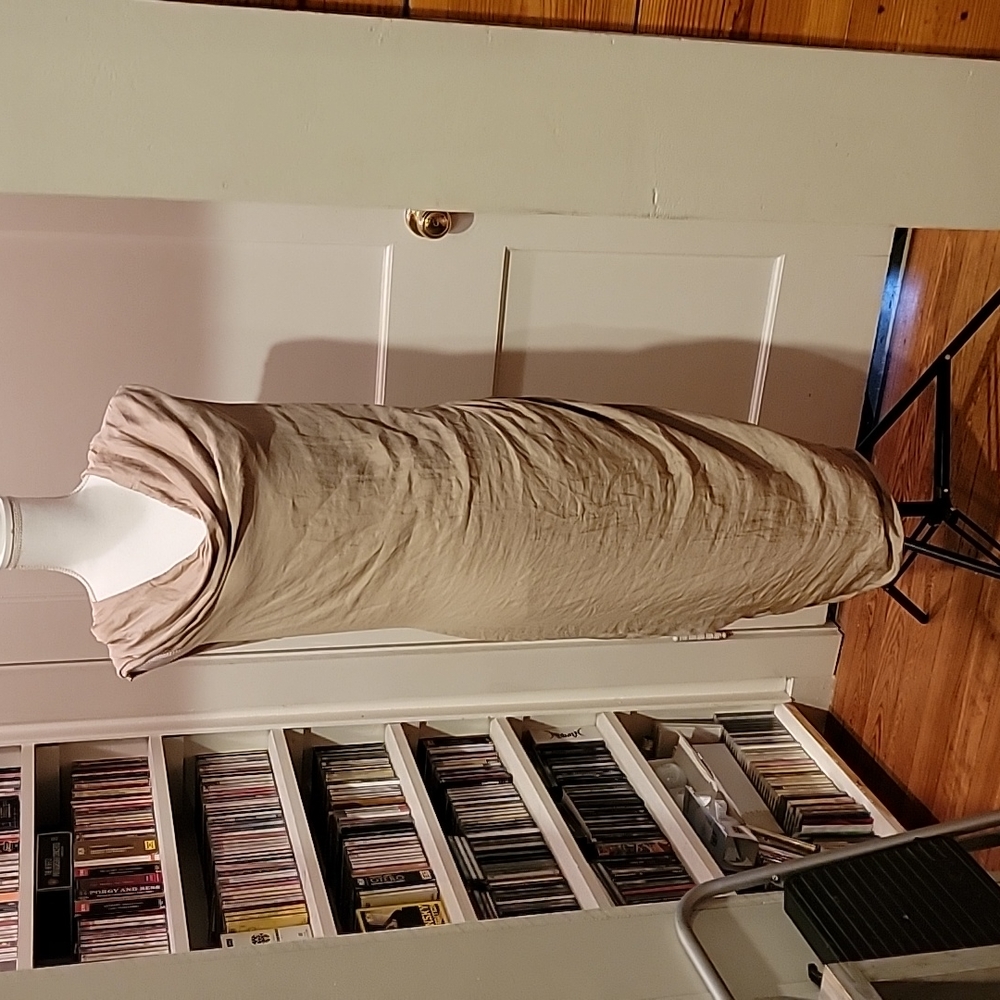 Allsaints Spitalfields Contour Dress in metallic Beige US 10 Japanese Cloth - Picture 6 of 13